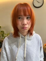 ナループロアボタン(Nalu pu loa BOTAN)&nbsp;レイヤーミディアム/レイヤーウルフカット/オレンジカラー