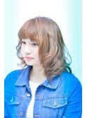 アンブレラカラー/ウェーブパーマ/こなれミディ/前髪/豊田