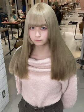 ハイトーン ミルクティーベージュ エクステ 髪質改善