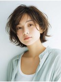 ミルクブラウン/ダークパープル/ナチュラルショート/夏/町田