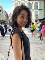 ヌイ 横浜(nui)&nbsp;オリーブボブ_毛先パーマことりベージュウォーターフォール