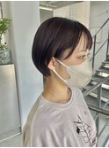 大人可愛い丸みボブミニボブショートボブピンクブラウン