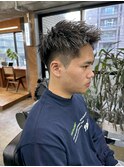 アップバング　メンズカット　眉毛　名古屋
