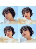 大人かわいいショートボブ前髪パーマ20代30代40代50代くびれ池袋