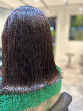 ビオヘアー(bio hair) 大人女性外ハネボブ×N.カラーチェリーピンクブラウン