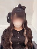 立体リボンハーフアップ/梅田ヘアセット
