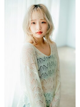 フレイムスヘアーアンドリラックス 西川口店 イメチェン前髪ウェーブパーマこなれミディアンブレラカラー