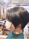 黒髪/ボブルフ/ネビージュ/小顔/ワンレン/