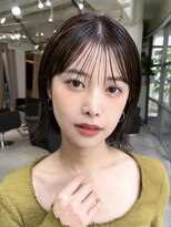 メゾンアクア 表参道(Maison ACQUA)&nbsp;＋切りっぱなしボブルフ/黒髪ネビージュ/小顔ワンレン/縮毛矯正