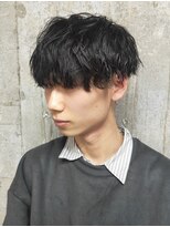 アルフレッド 平針店(alfRed)&nbsp;ソフトツイスパパーマ　ツーブロックマッシュ　黒髪　束感