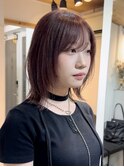 ★レイヤーカット/美髪/イメチェン/ミディアム/ワインレッド