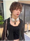 マッシュウルフショートレイヤーパーマショートパーマ