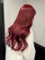 ベレーザ 渋谷神南(Beleza)&nbsp;16142ブリーチ＆ダブルカラーローズブラウンダークレッドロング