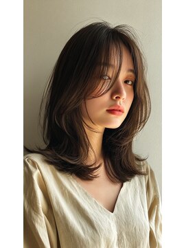 レイヤーカット/顔周り/前髪カット/ストレート
