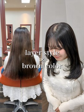 セレスト 福岡天神店(CELESTE) ＊ミディアムレイヤー×艶髪チョコレートブラウン＊