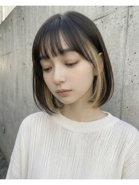 オンク 新宿(onk) 黒髪/グレーベージュ/レイヤーロング/前髪パーマ[新宿駅]
