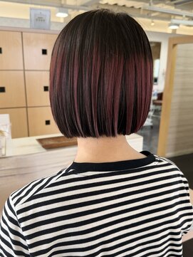 キャパジャストヘアー(CAPA just hair) 切りっぱなしボブアンブレラカラー赤