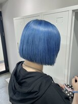 リグ 横浜(Lig.) ブルーカラータッセルボブブリーチダブルカラーハイトーンカラー