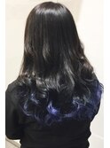 【ポイントカラー/裾カラー】＊毛先だけインディゴブルー＊