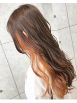 ヘアテリア リュウ 大塚(hair teria ryu)&nbsp;チョコブラウン×インナーオレンジ【ryu 大塚 北口】