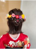 袴のヘアセット☆外ハネハーフアップ