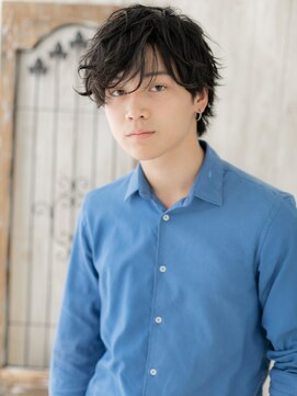 モッズヘアメン 名護大東店(mod's hair men) ≪mod's men≫モテ抜け感ヘア☆ランダムパーマ風黒髪マッシュb