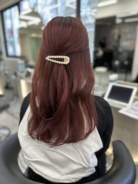 ロンド マーレ 天神大名店(Lond mare) ピンクブラウン/暖色カラー/カシスピンク/韓国ヘア/顔周りカット