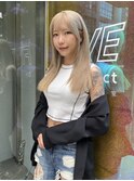 シースルーバング×ホワイトミルクティー×ハイトーンカラー☆12