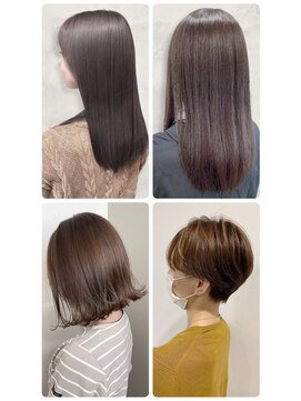 美容室フルール 30代40代髪質改善ココアブラウン艶感ストレート透明感