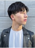 刈り上げセンターパート ニュアンスパーマ ビジネスマン men's