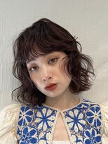 ラボヌールヘアーノーブル 新越谷店(La Bonheur hair noble)&nbsp;セミディシアーカラー韓国風ボブ美髪ピンクブラウン