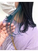 【石原】インナーカラー ターコイズブルー