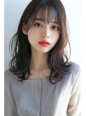 ナチュラルブラウンココアブラウンローズブラウンラウンドバング