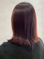 ミロア 薬院(miroa)&nbsp;オレンジブラウン 髪質改善 外ハネ 艶髪 顔周りカット 20代