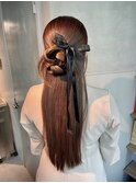 【ストレートハーフアップ】結婚式/銀座/ヘアセットカチモリ