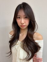 センネ 竹下駅前(Senne)&nbsp;竹下レイヤーカット/グレージュ/ロングレイヤー/前髪顔まわり