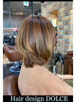ヘアー デザイン ドルチェ(Hair design DOLCE)&nbsp;オレンジカラー＋ハイライト