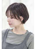 美髪艶ショートマッシュグレーベージュクリアカラー