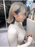 ツートンカラー×インナーカラーブルー×似合わせカット14