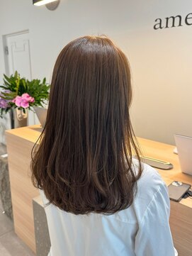 【ameri satomi】大人ヘア/ロングレイヤー/ミルクティーベージュ