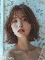 レヴ 草加店(LEV.)&nbsp;オリーブベージュこなれミディシースルーバング