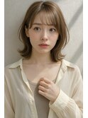 大人可愛い外ハネレイヤー☆透明感アッシュブラウン☆