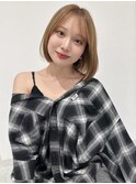 くすみベージュマロンベージュホワイトブロンド細めハイライト
