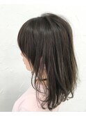 グレーアッシュオリーブカラーレイヤーウルフショート