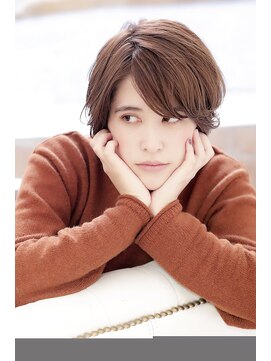 イグレックビス(igrek bis) IGREKBISジグザグバング×ブルージュ×3Ｄカラー×ミニマムボブ