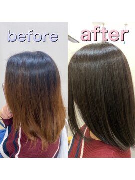 美粧ほそや 横浜反町 統一感艶カラー