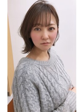 ネイロ 錦糸町(NeiRo) オフィスヘアエアリーミディ黒髪カタログホワイトアッシュ