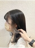 イヤリングカラー　ホワイトグレージュ☆【黒髪】
