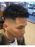 ピンパーマ×スキンフェード