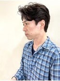 七三アップバング ツーブロ大人ヘア